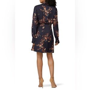 Equipment Navy Floral Long Sleeve Dress